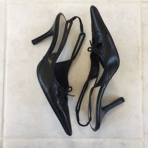 Nine West Lilybeth Slingback Black Pointed Heels